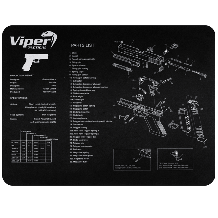 Pistol Mat (Glock 17) - Viper Tactical 